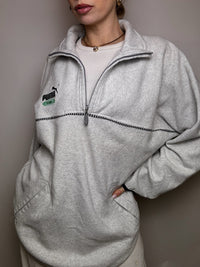 PUMA XL Vintage Graues Fleece mit durchgehendem Reißverschluss