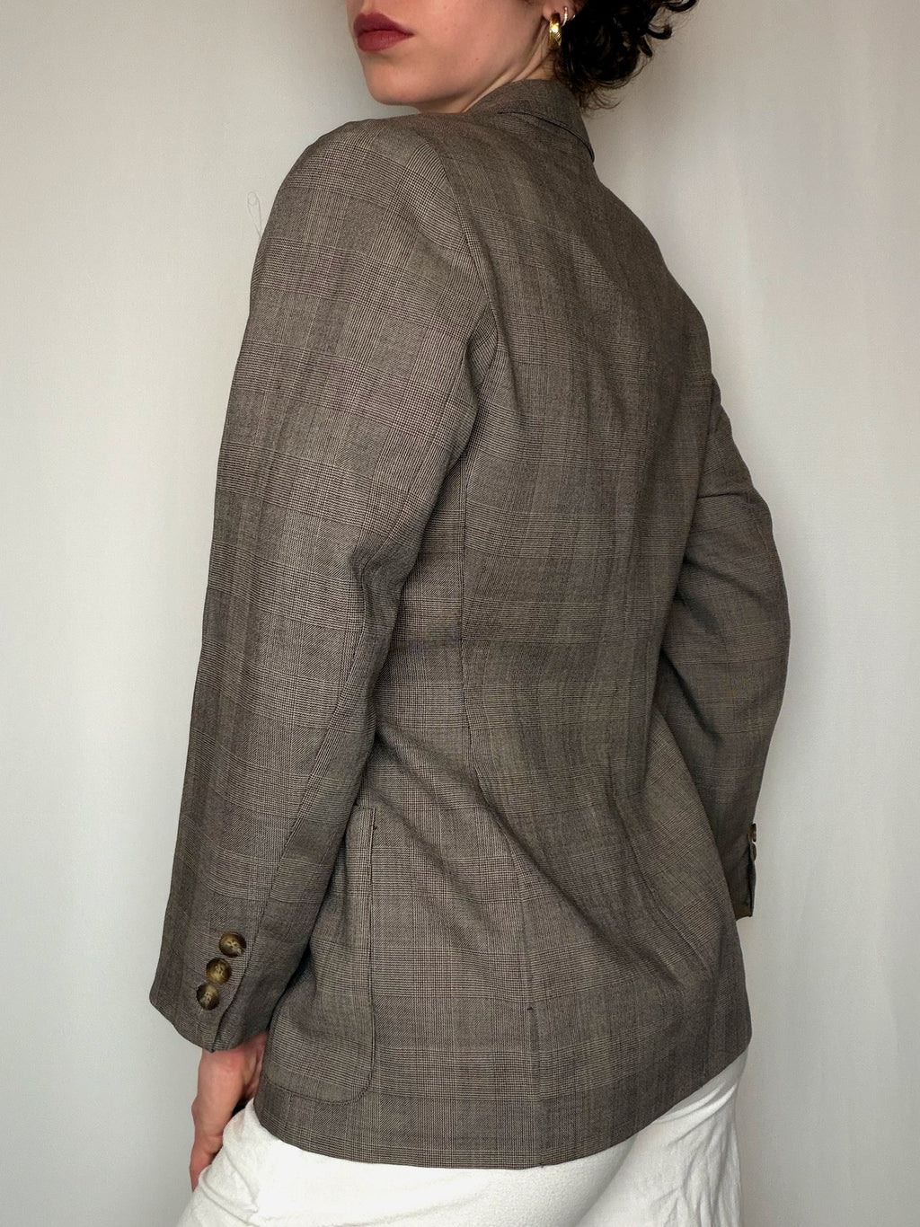 Blazer brun à carreaux CACHAREL M vintage