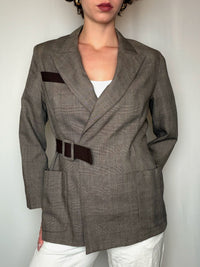 Blazer brun à carreaux CACHAREL M vintage