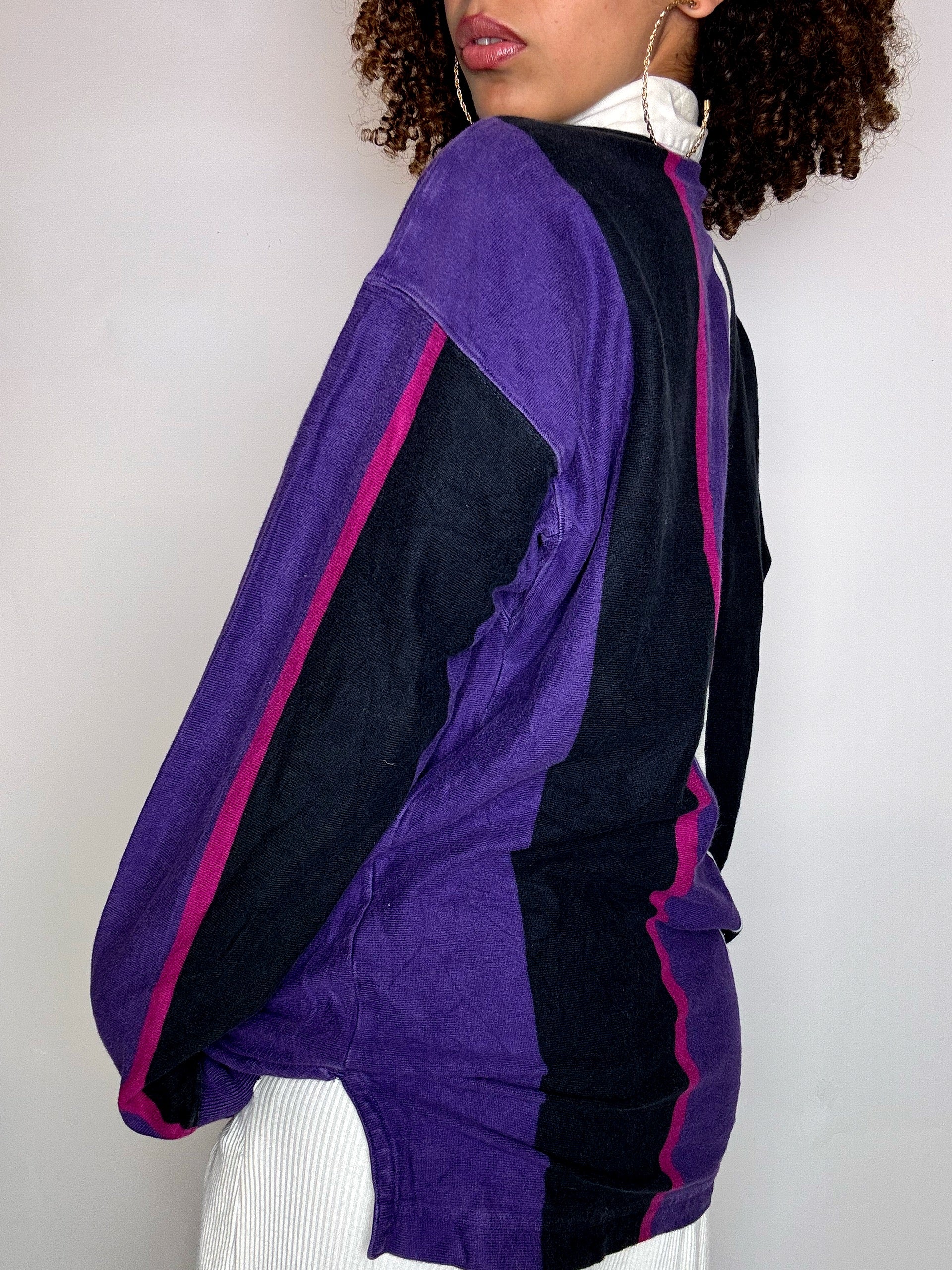 Vintage RALPH LAUREN rotes Langarm-Poloshirt M