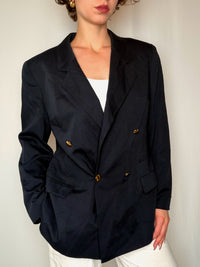 Blazer marine uni croisé L vintage