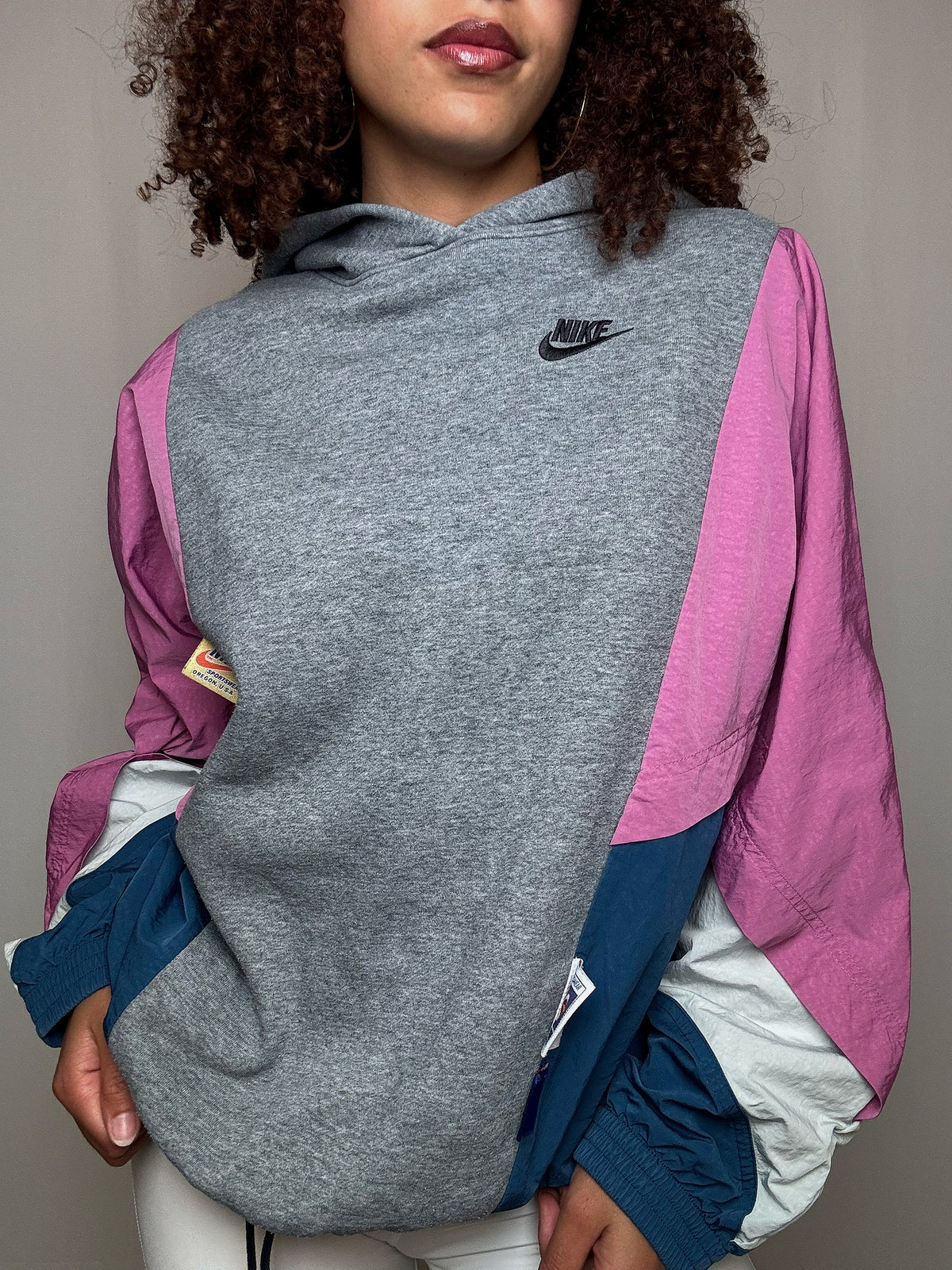 Sweat à capuche bimatière Nike S vintage
