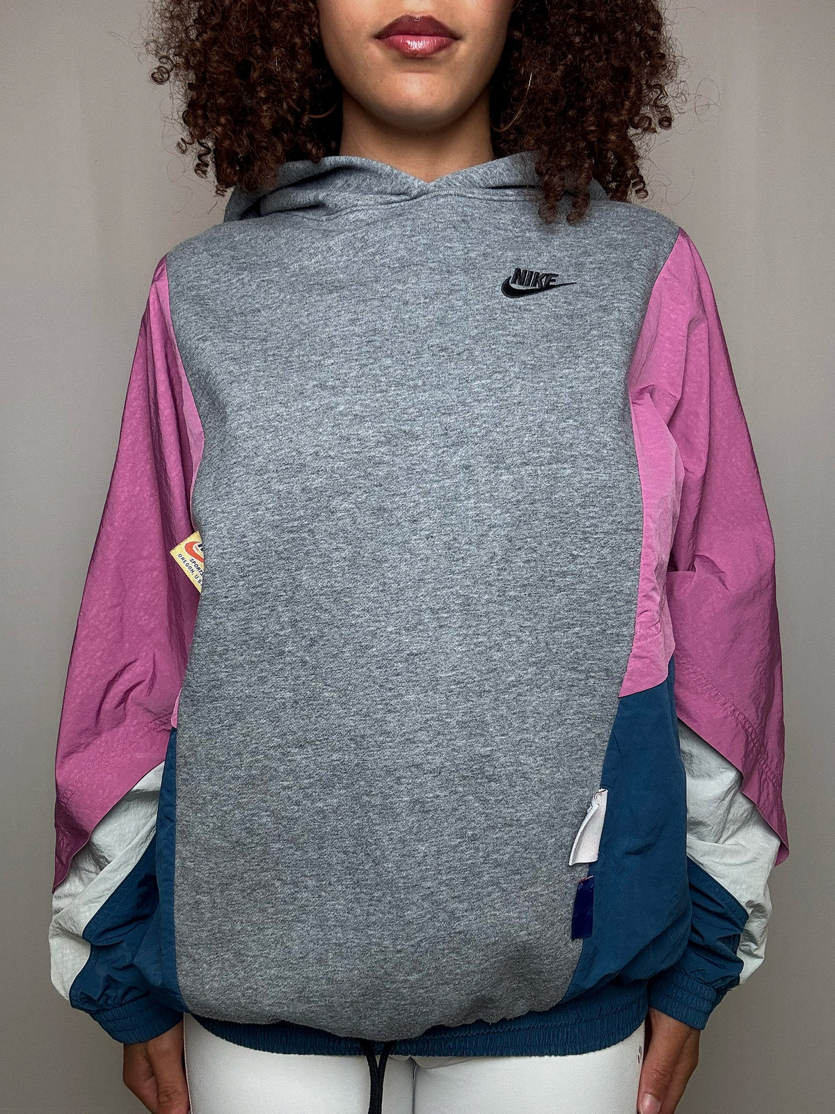 Sweat à capuche bimatière Nike S vintage