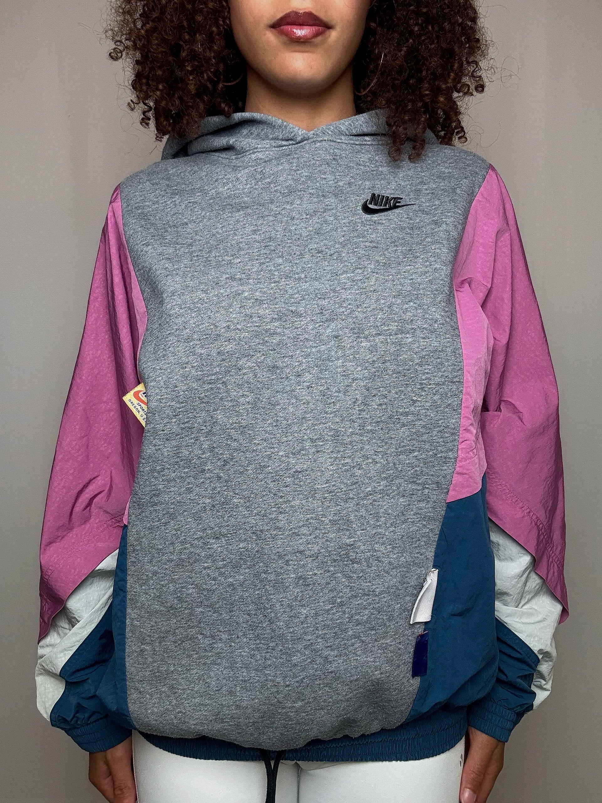 Sweat à capuche bimatière Nike S vintage