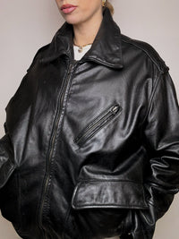 VERRA PELLE XL Vintage gerade schwarze Lederjacke