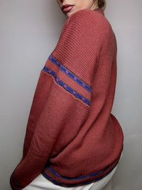 Dark pink knit sweater M/L vintage