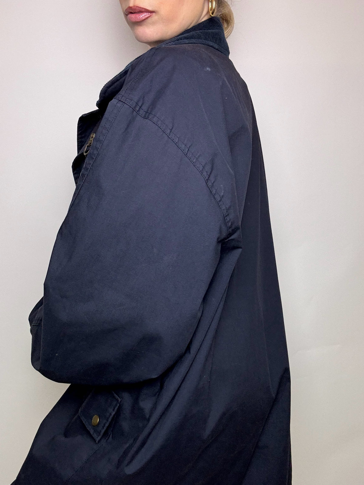 Vintage XL Navy Buckle Raincoat