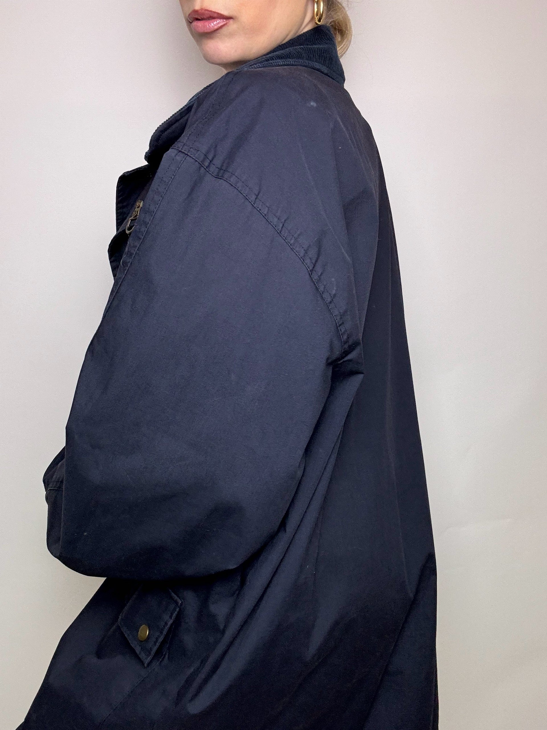 Vintage XL Navy Buckle Raincoat