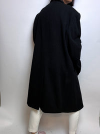 Vintage schwarzer Wollmantel M/L 