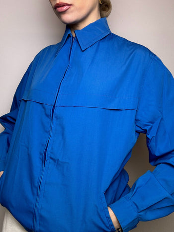 Blouson léger bleu électrique M/L vintage