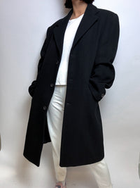 Vintage schwarzer Wollmantel M/L 