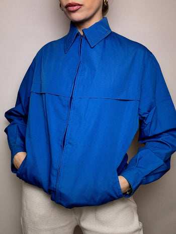 Blouson léger bleu électrique M/L vintage