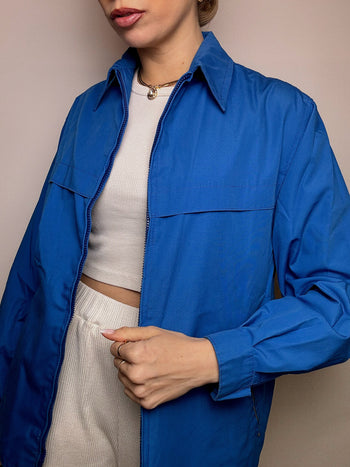 Blouson léger bleu électrique M/L vintage