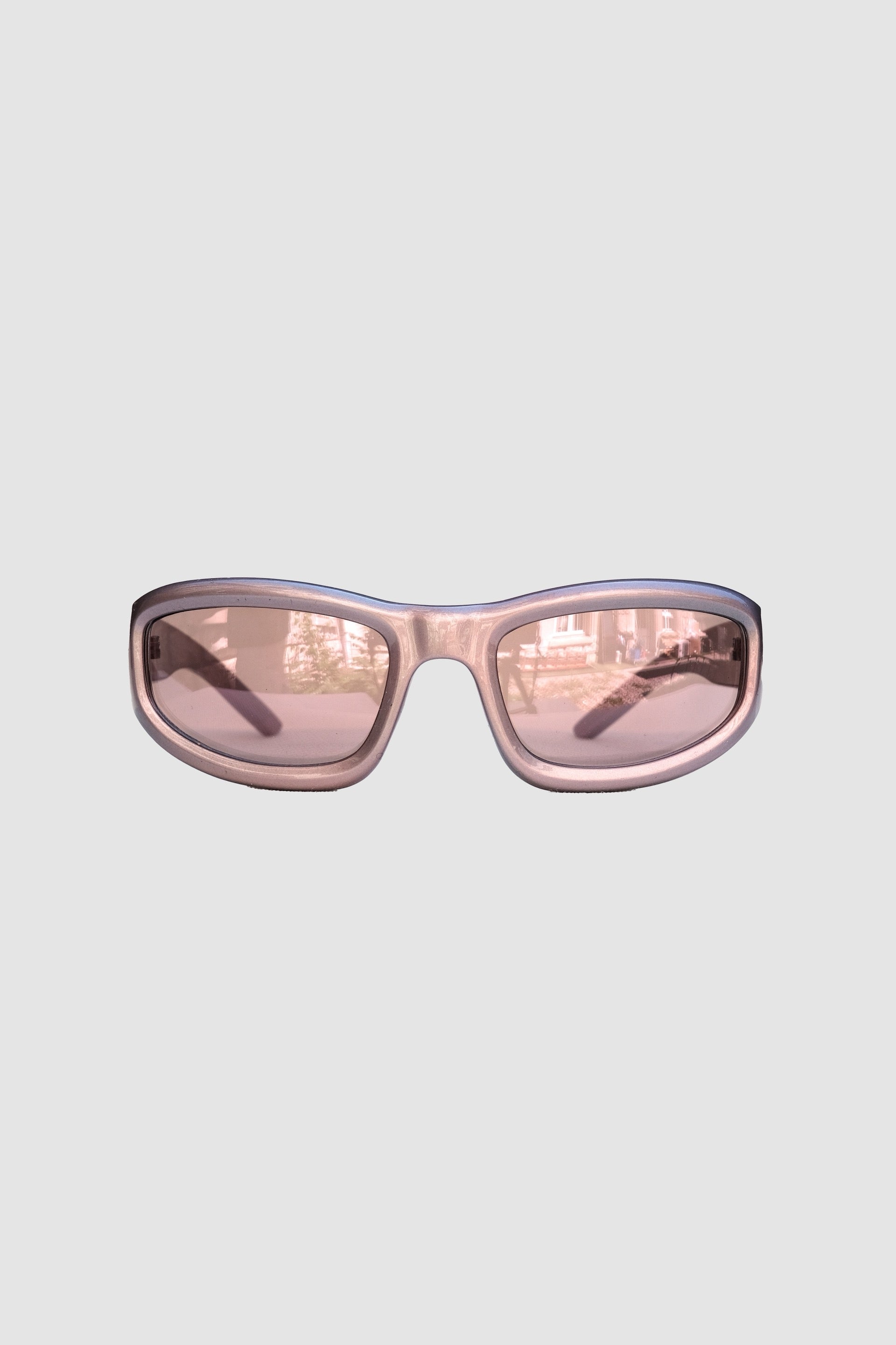 Blaue, recycelte, rechteckige Vintage-Brille mit blauen Gläsern 