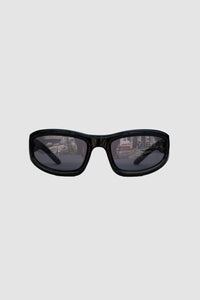 Blaue, recycelte, rechteckige Vintage-Brille mit blauen Gläsern 