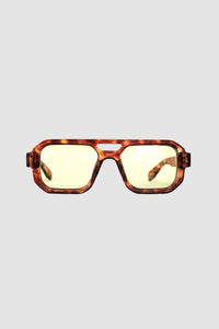 Blaue, recycelte, rechteckige Vintage-Brille mit blauen Gläsern 