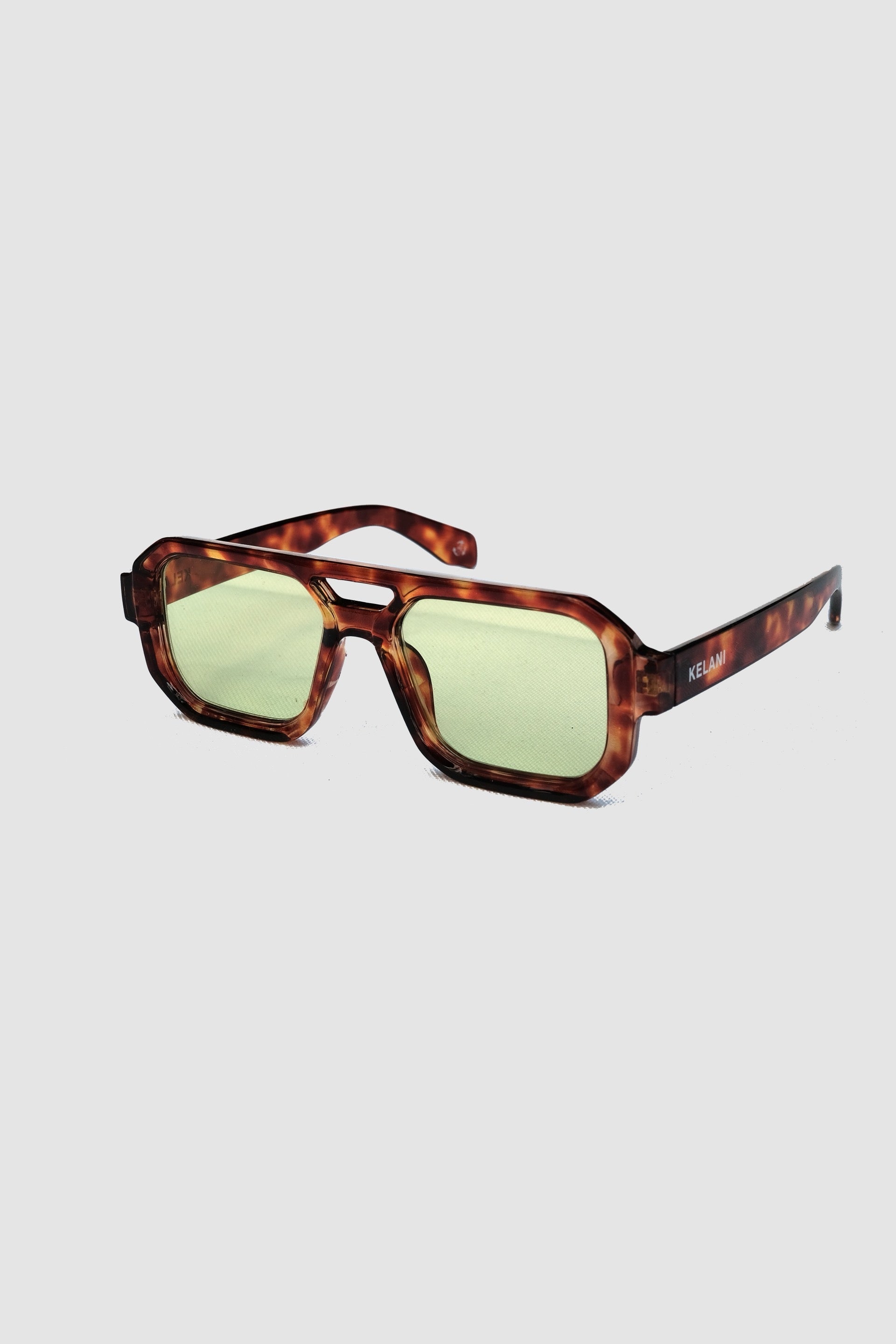 Blaue, recycelte, rechteckige Vintage-Brille mit blauen Gläsern 