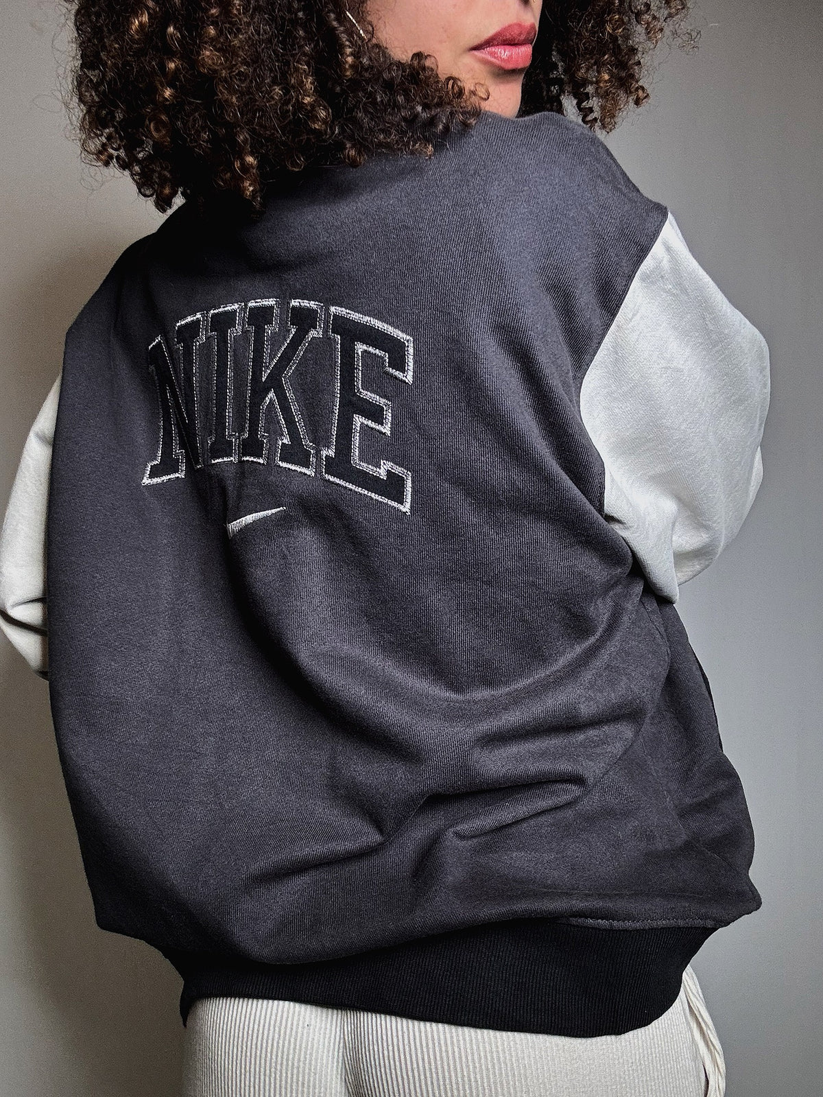 Nike L vintage two-tone bomber jacket