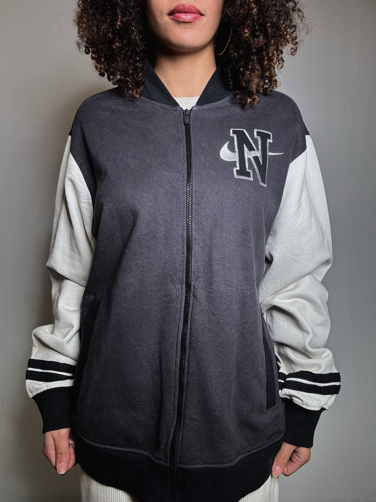 Nike L vintage two-tone bomber jacket