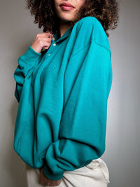 Sweat vert avec col L vintage
