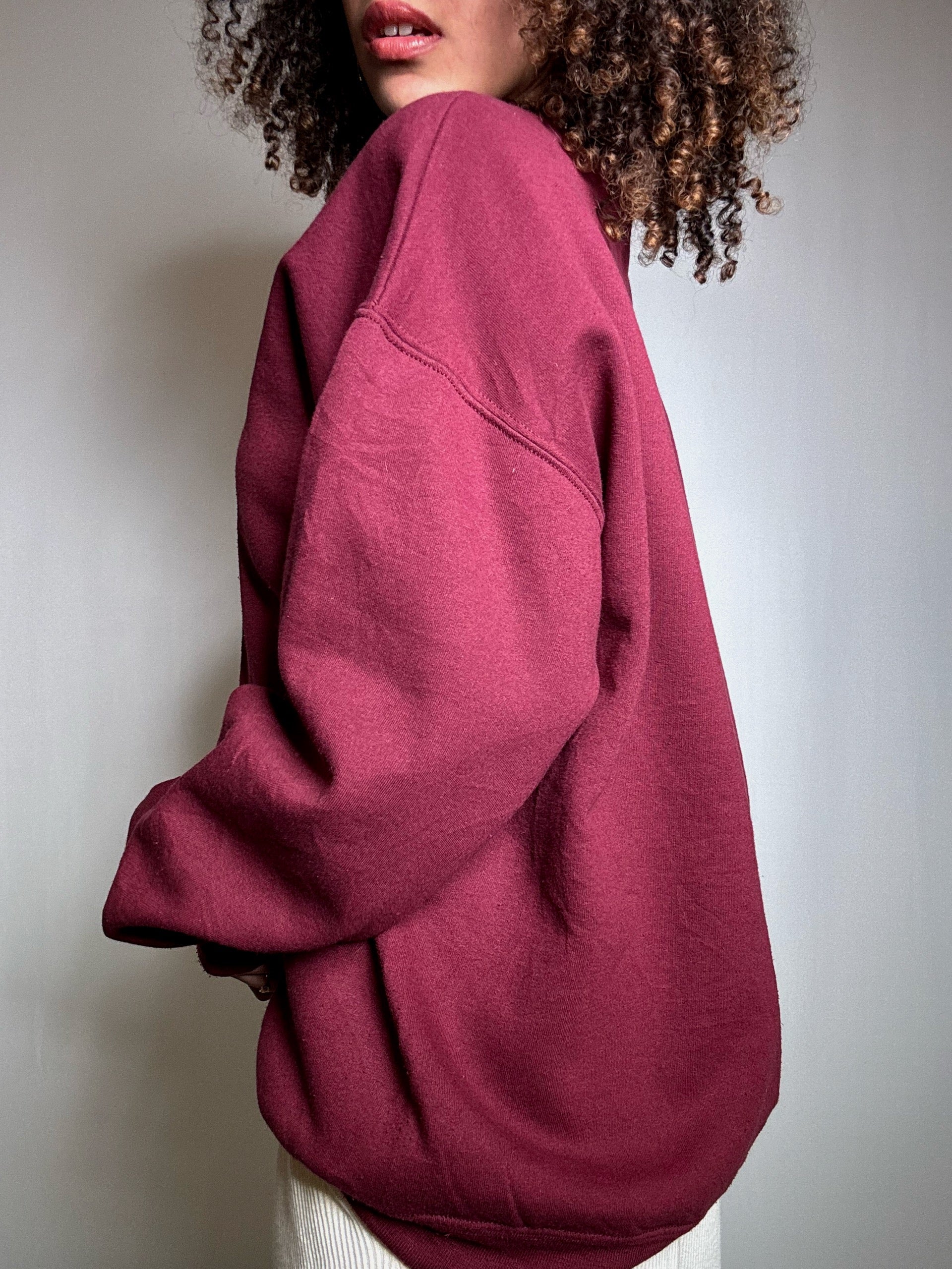 Sweatshirt bestickt Bordeaux XL Vintage
