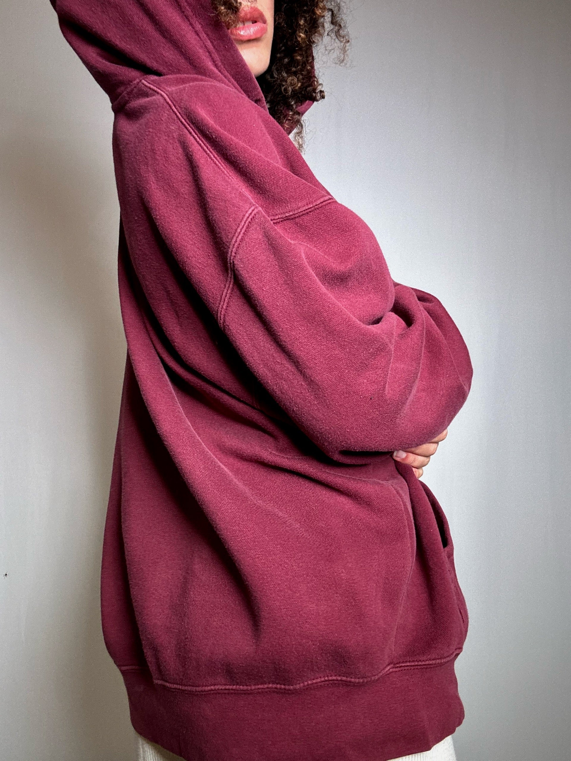 Sweat à capuche bordeaux XL vintage