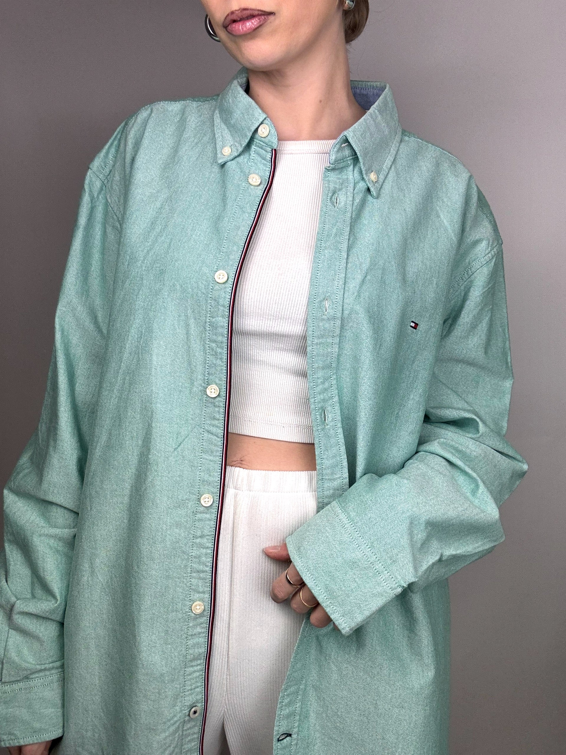 Tommy HILFIGER XL Vintage water green shirt