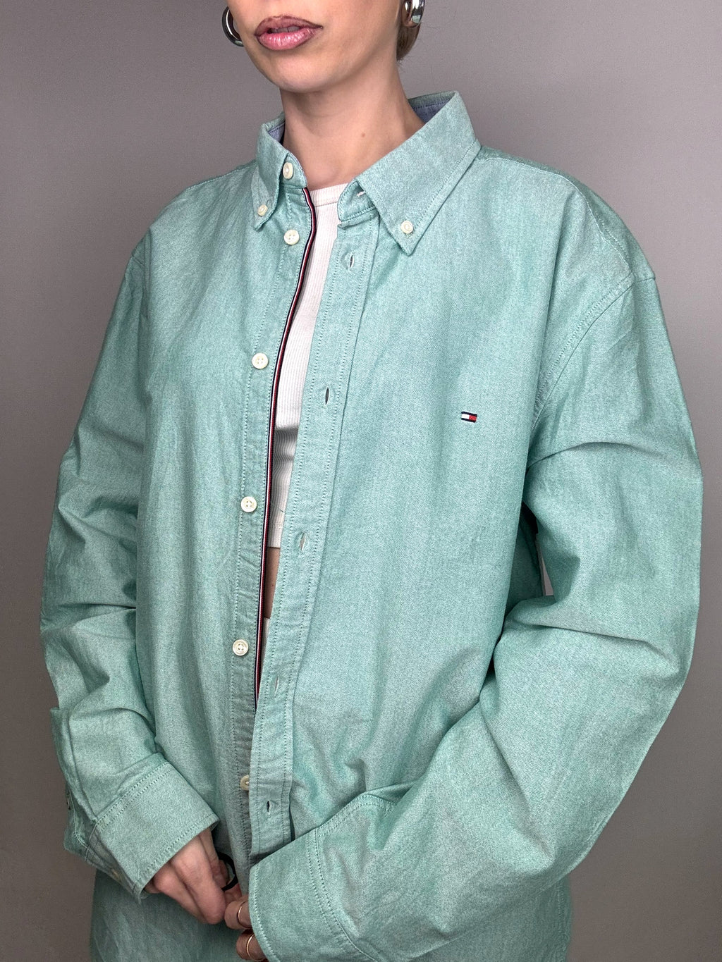 Tommy HILFIGER XL Vintage water green shirt
