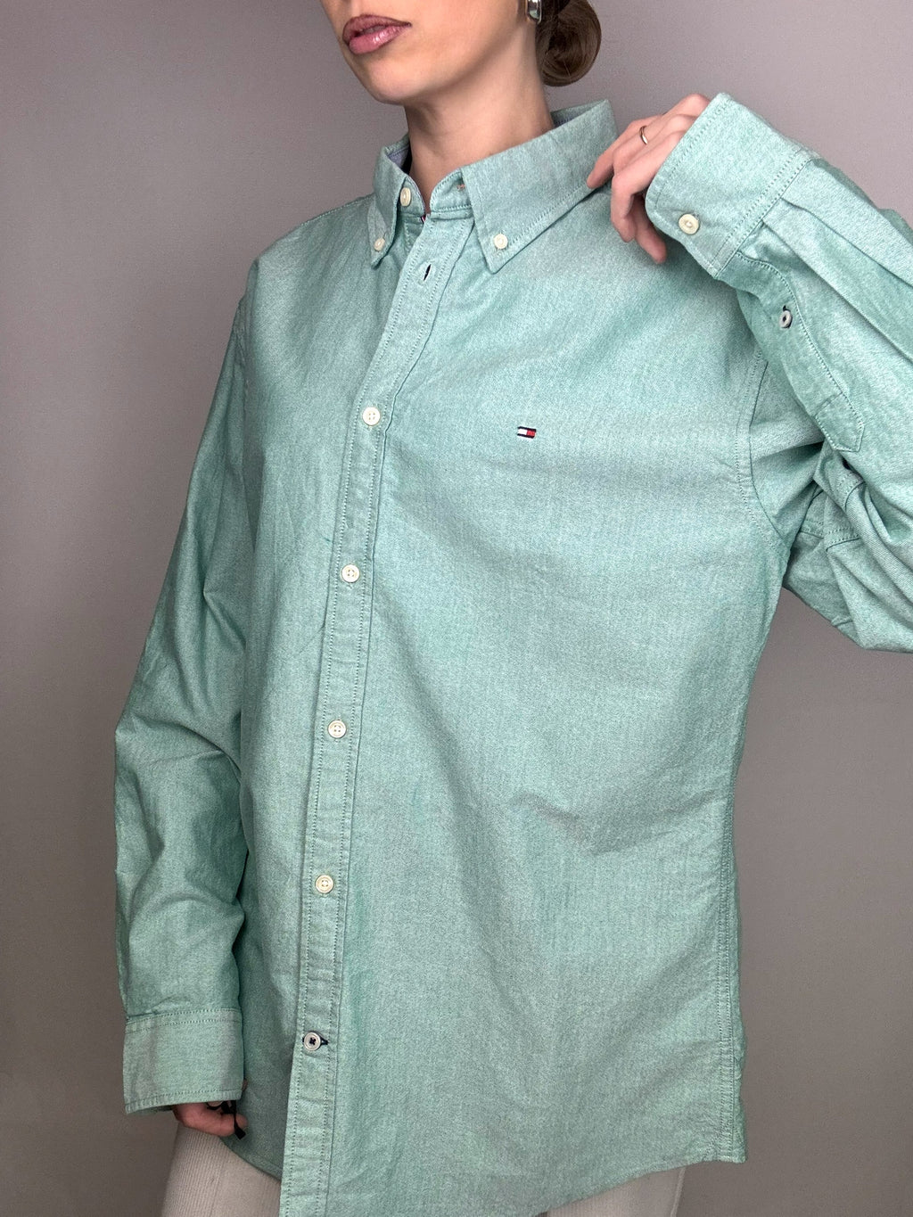 Tommy HILFIGER XL Vintage water green shirt