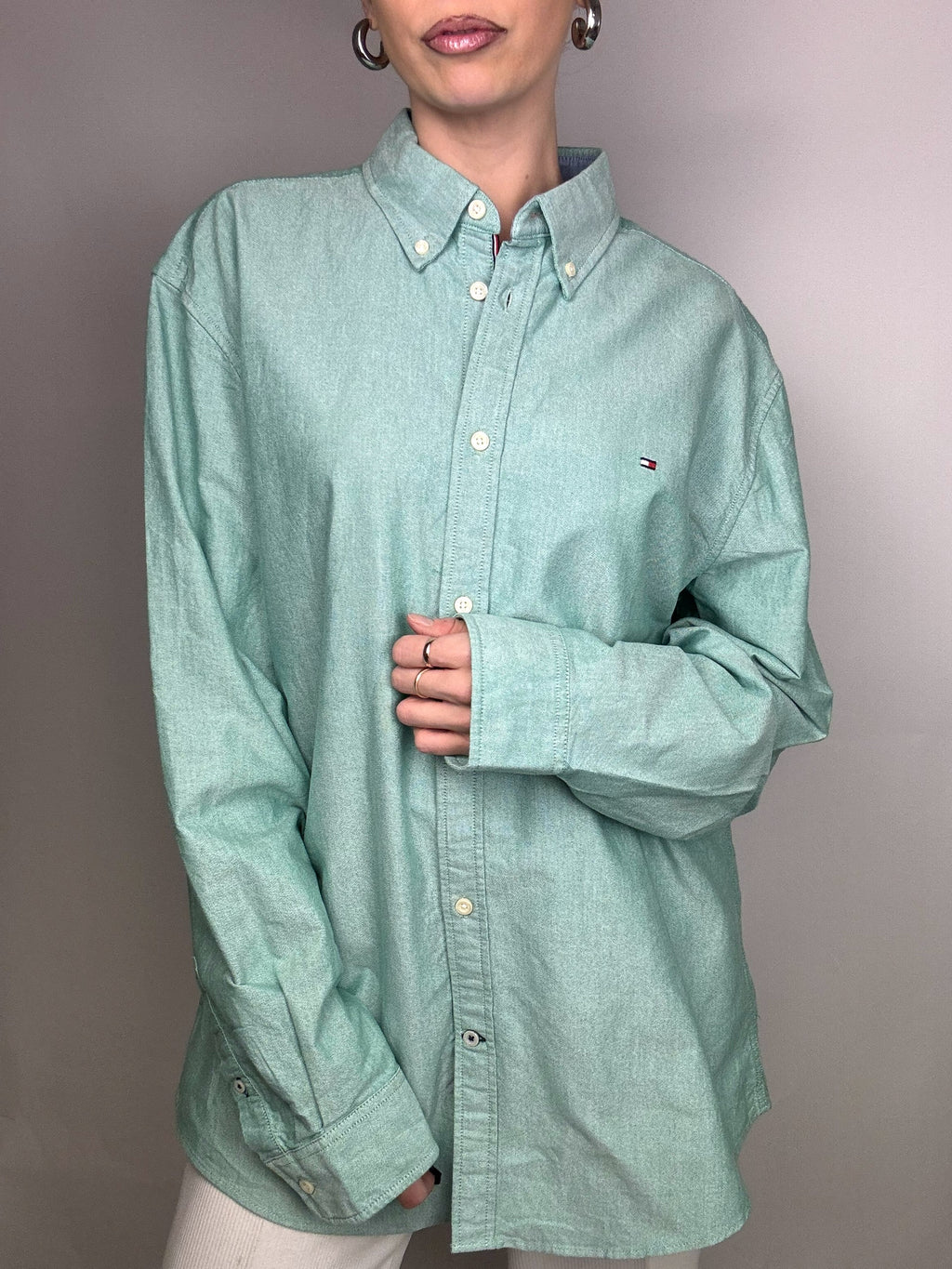 Tommy HILFIGER XL Vintage water green shirt
