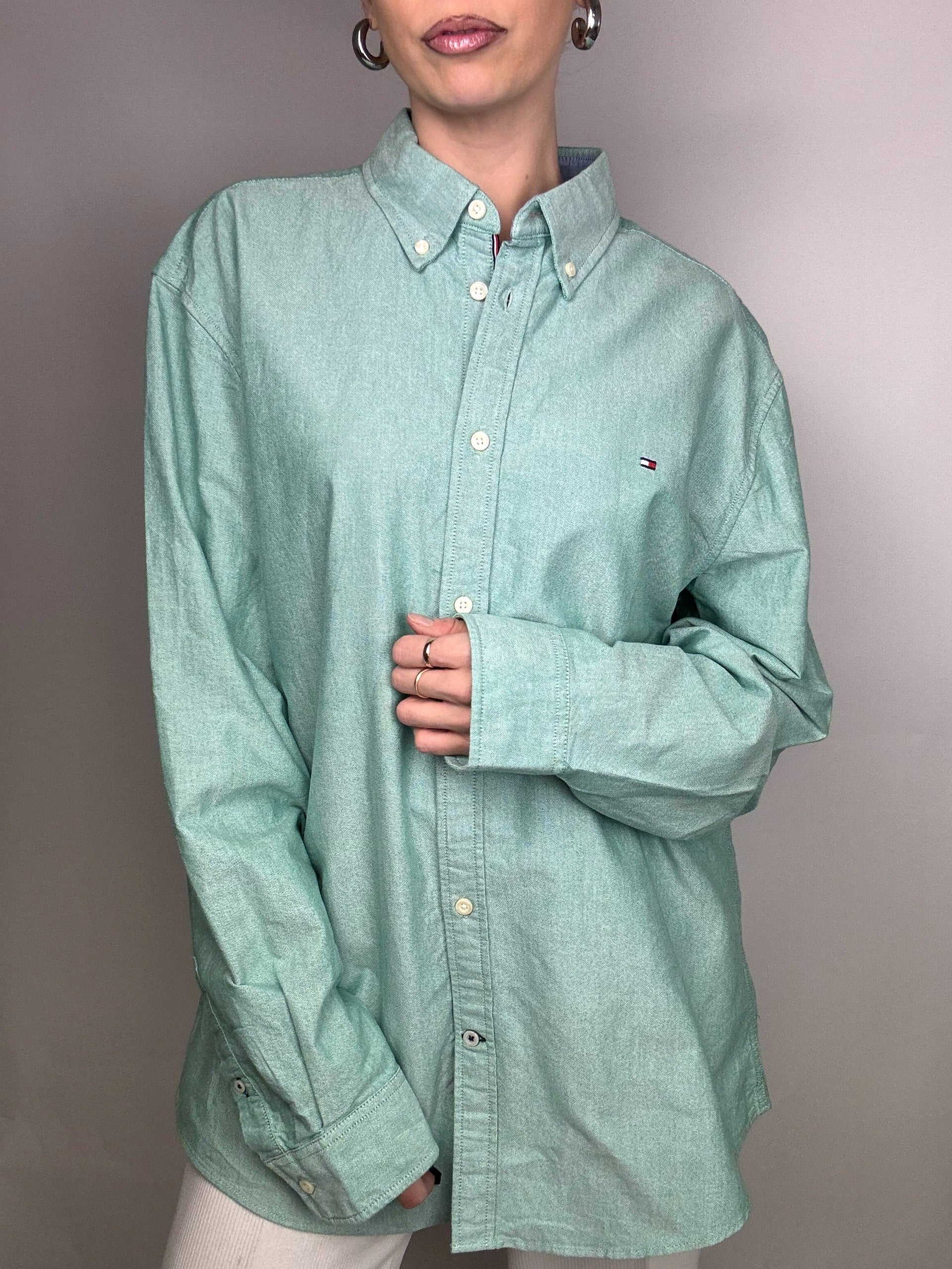 Tommy HILFIGER XL Vintage water green shirt