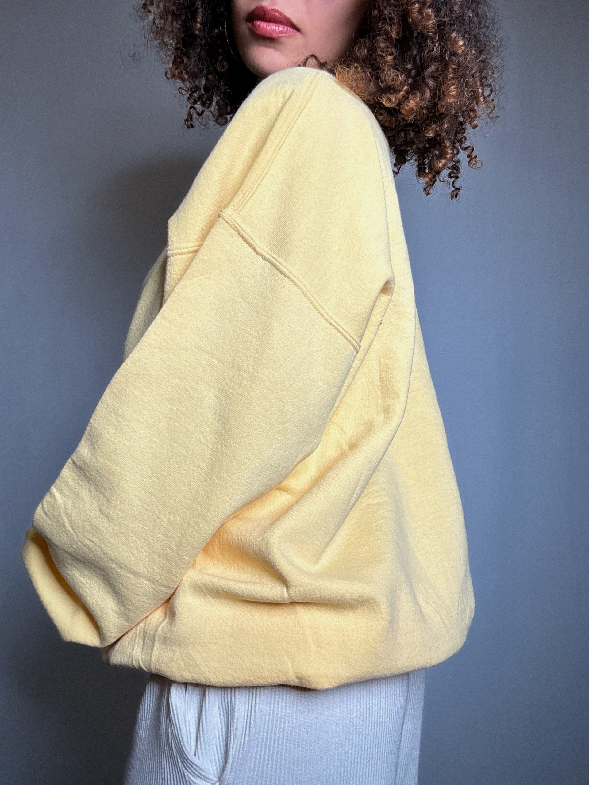 Sweat brodé jaune Marco Island L vintage