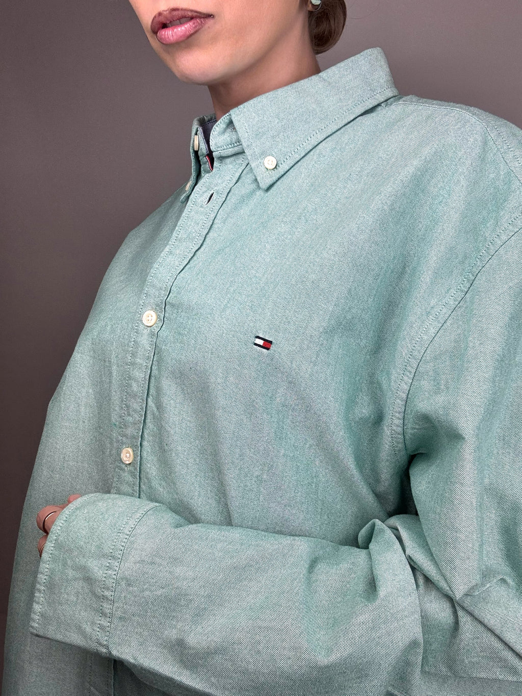 Tommy HILFIGER XL Vintage water green shirt