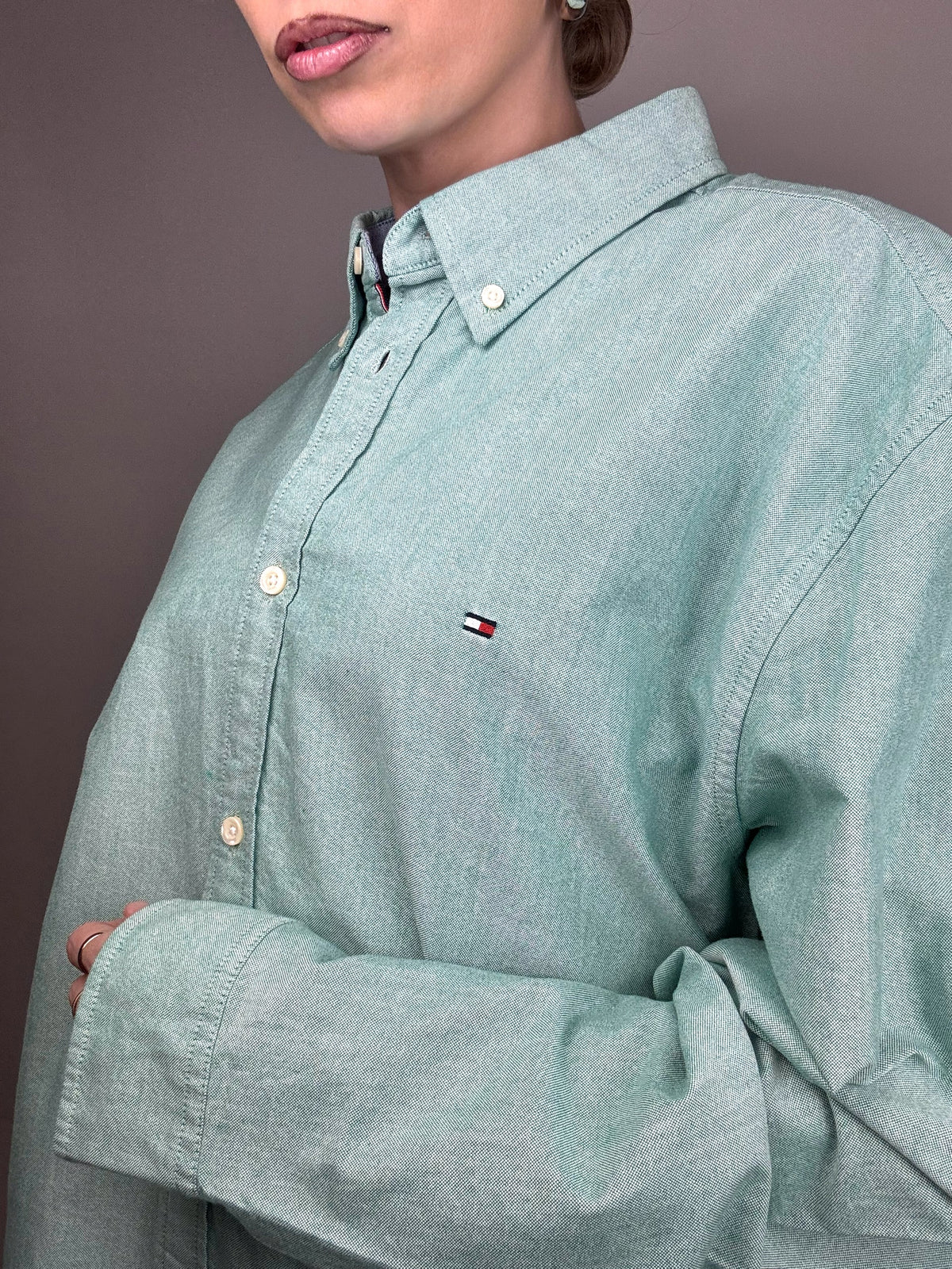 Tommy HILFIGER XL Vintage water green shirt