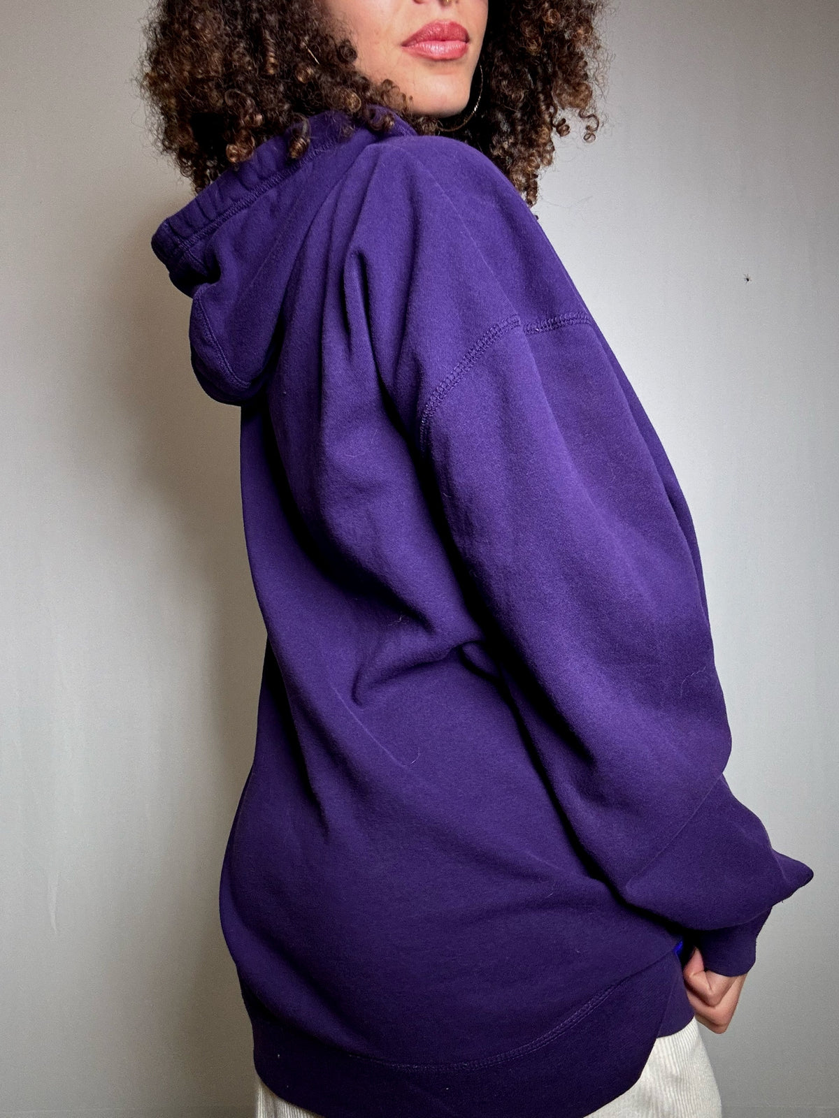 Sweat à capuche violet Huskies 2XL vintage