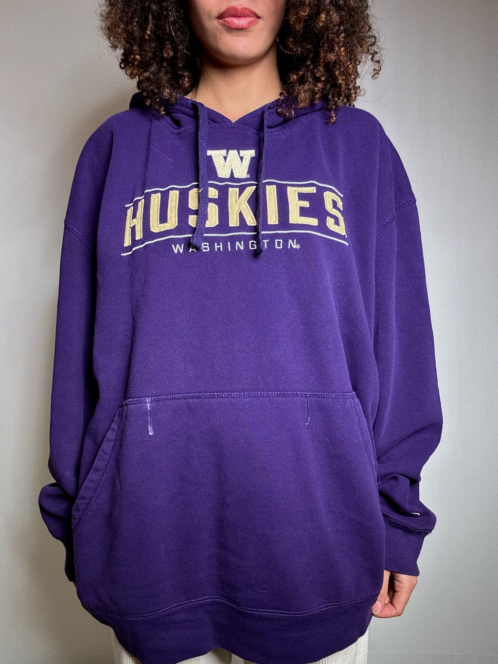 Sweat à capuche violet Huskies 2XL vintage