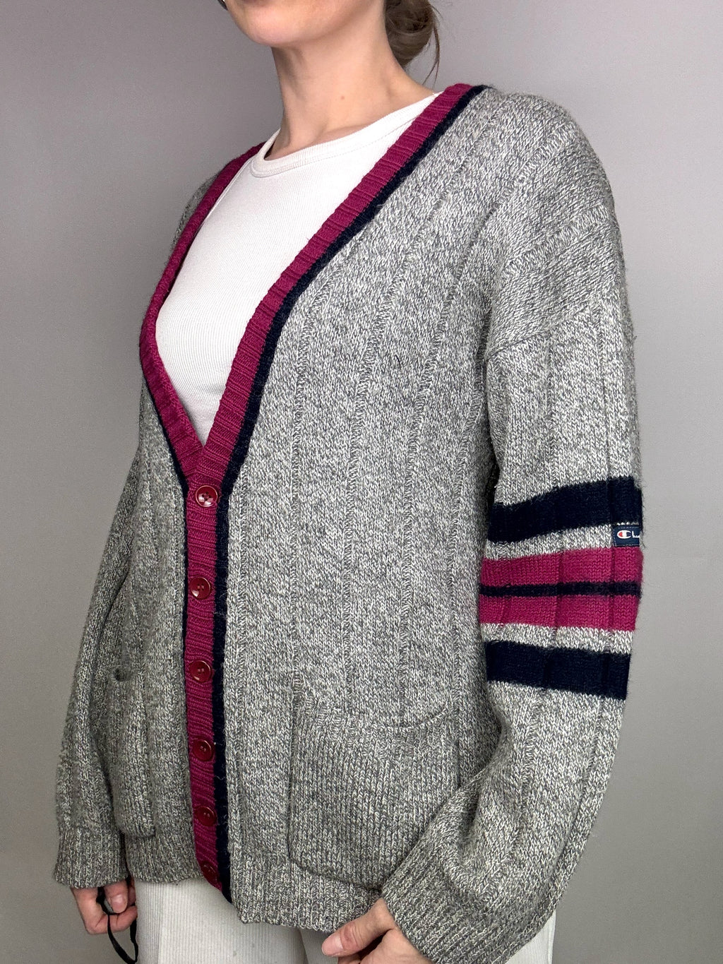 CHAMPION L Vintage-Strickjacke