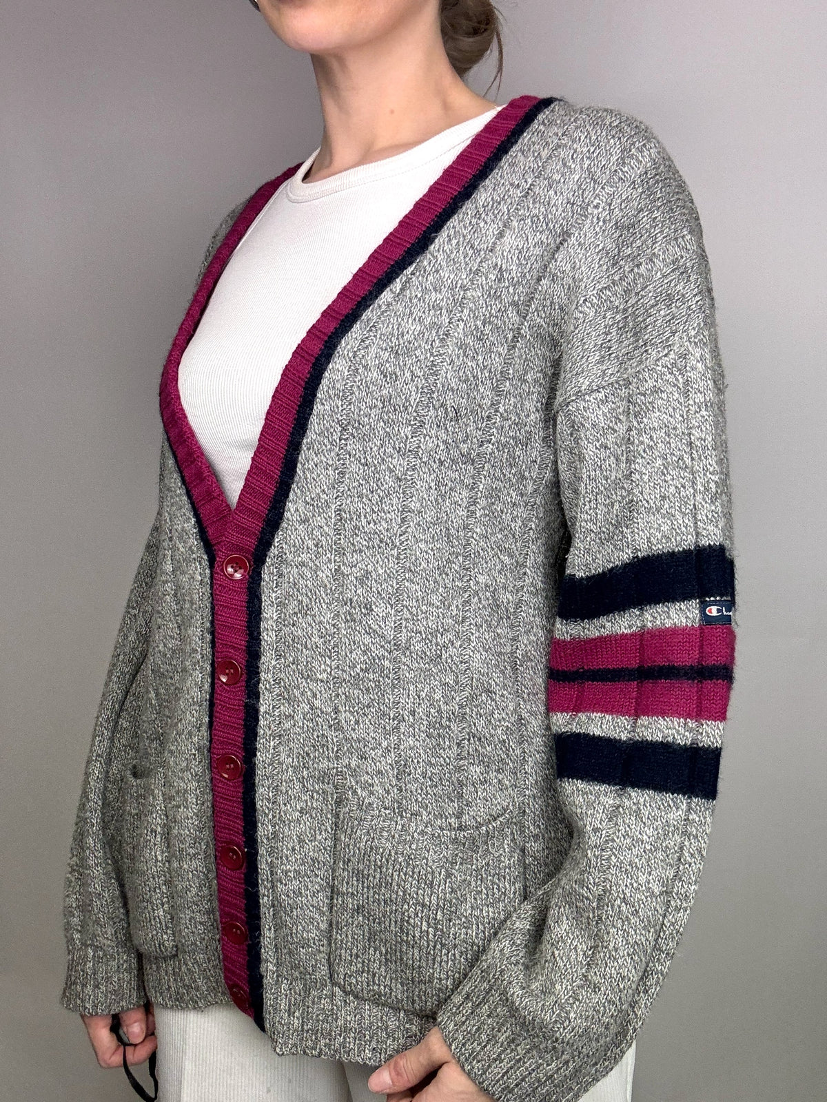 CHAMPION L Vintage-Strickjacke