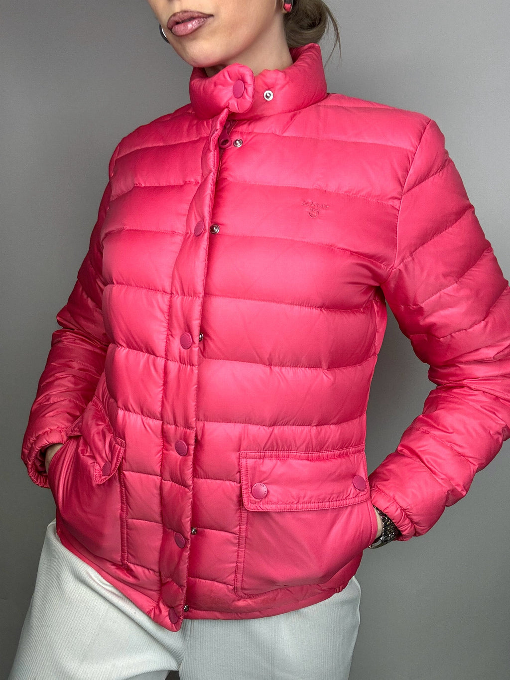 GANT M Vintage rosa feine bauschige Daunenjacke