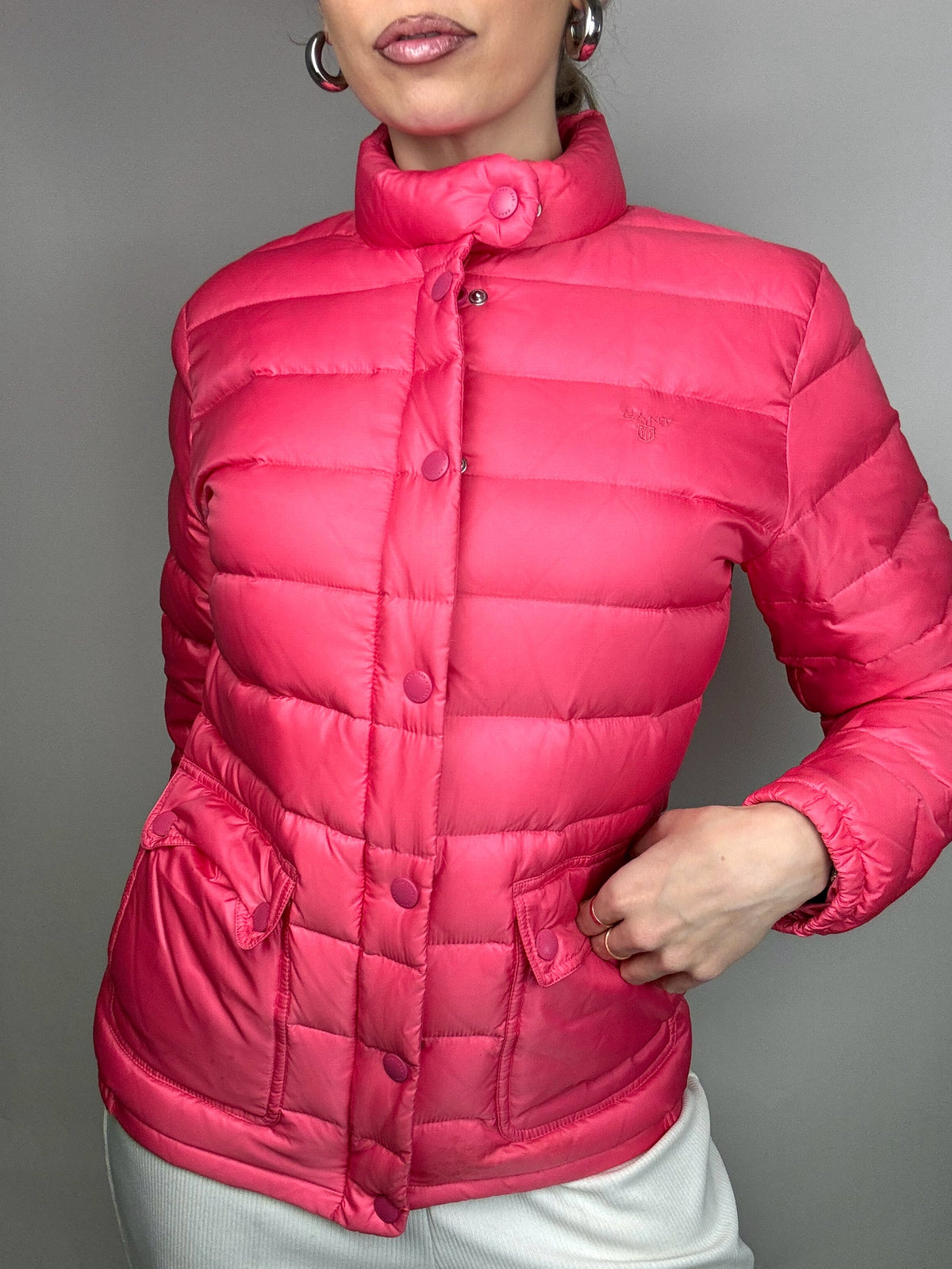 GANT M Vintage rosa feine bauschige Daunenjacke