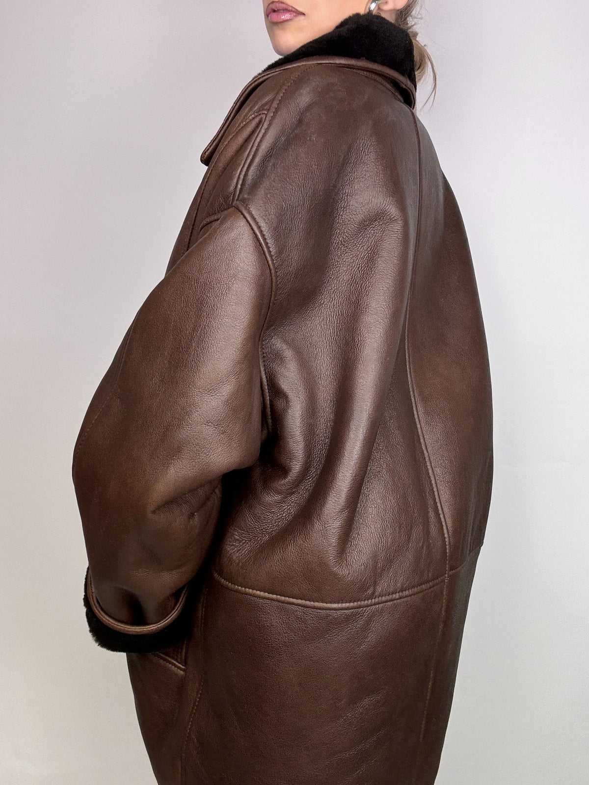Vintage L/XL Brauner Shearlingmantel