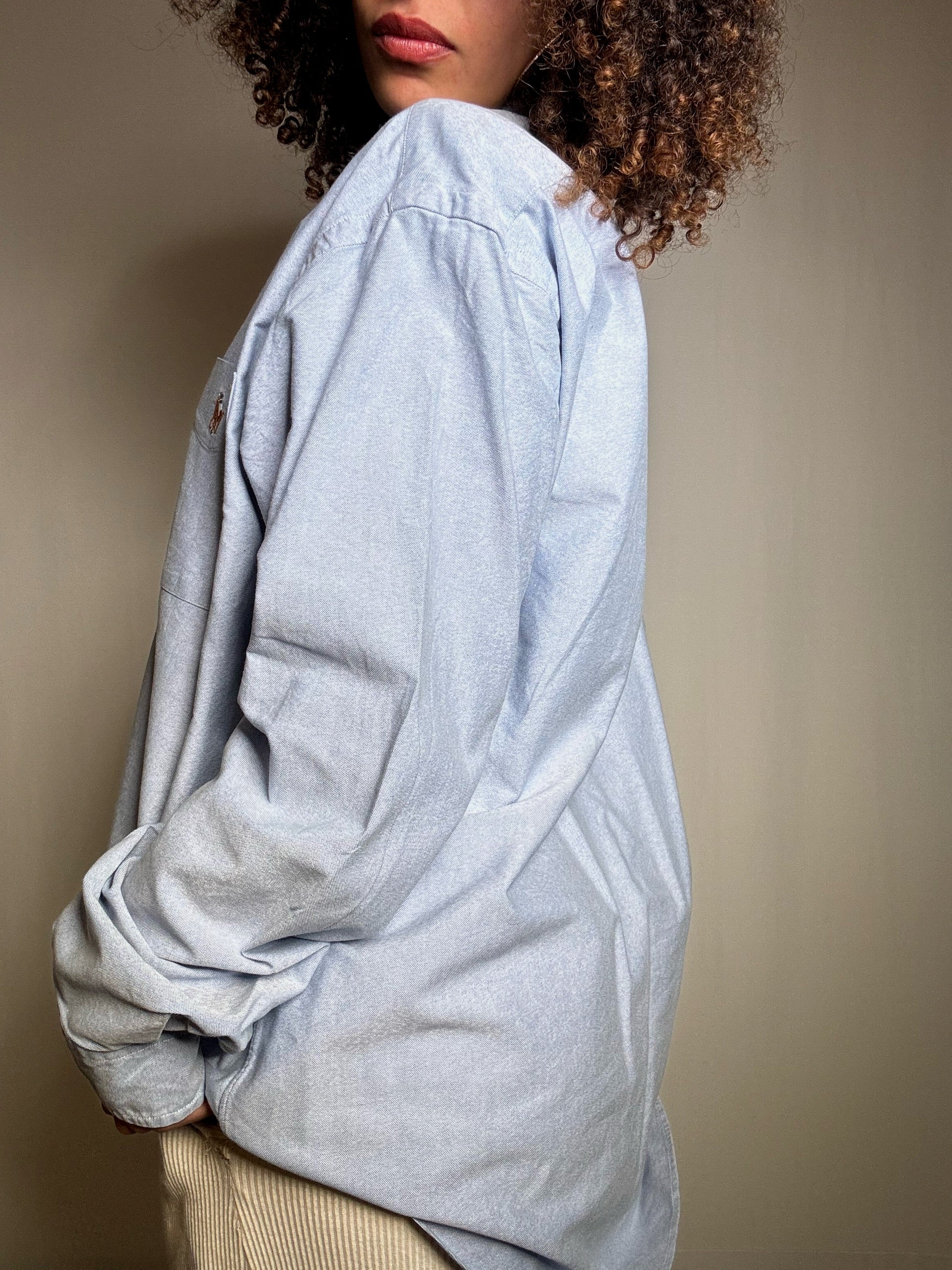 Chemise oxford bleu Ralph Lauren L vintage