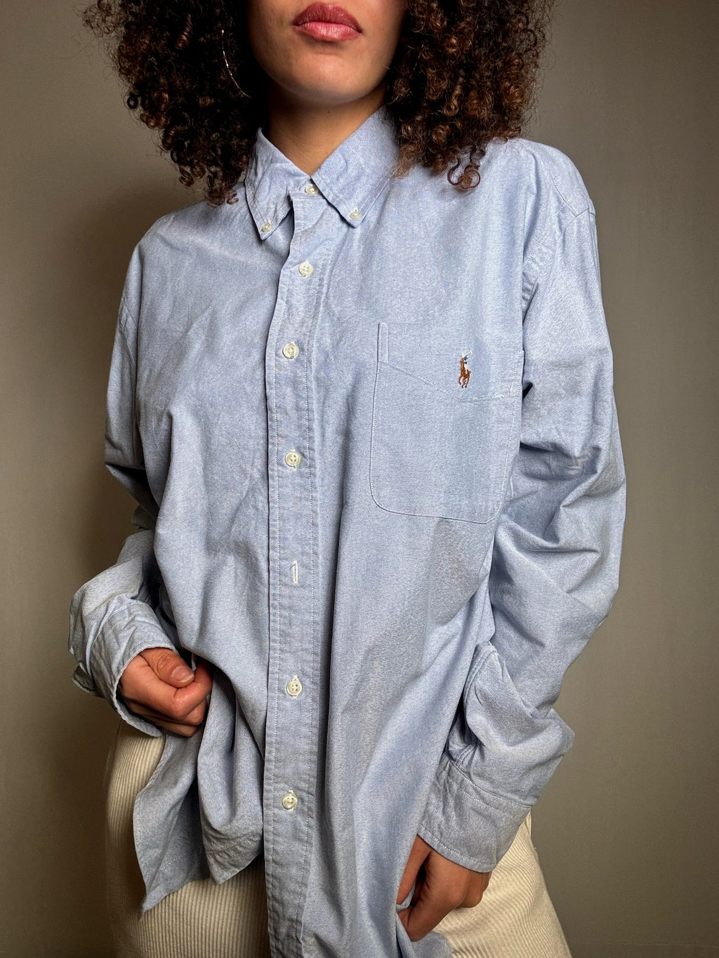 Chemise oxford bleu Ralph Lauren L vintage