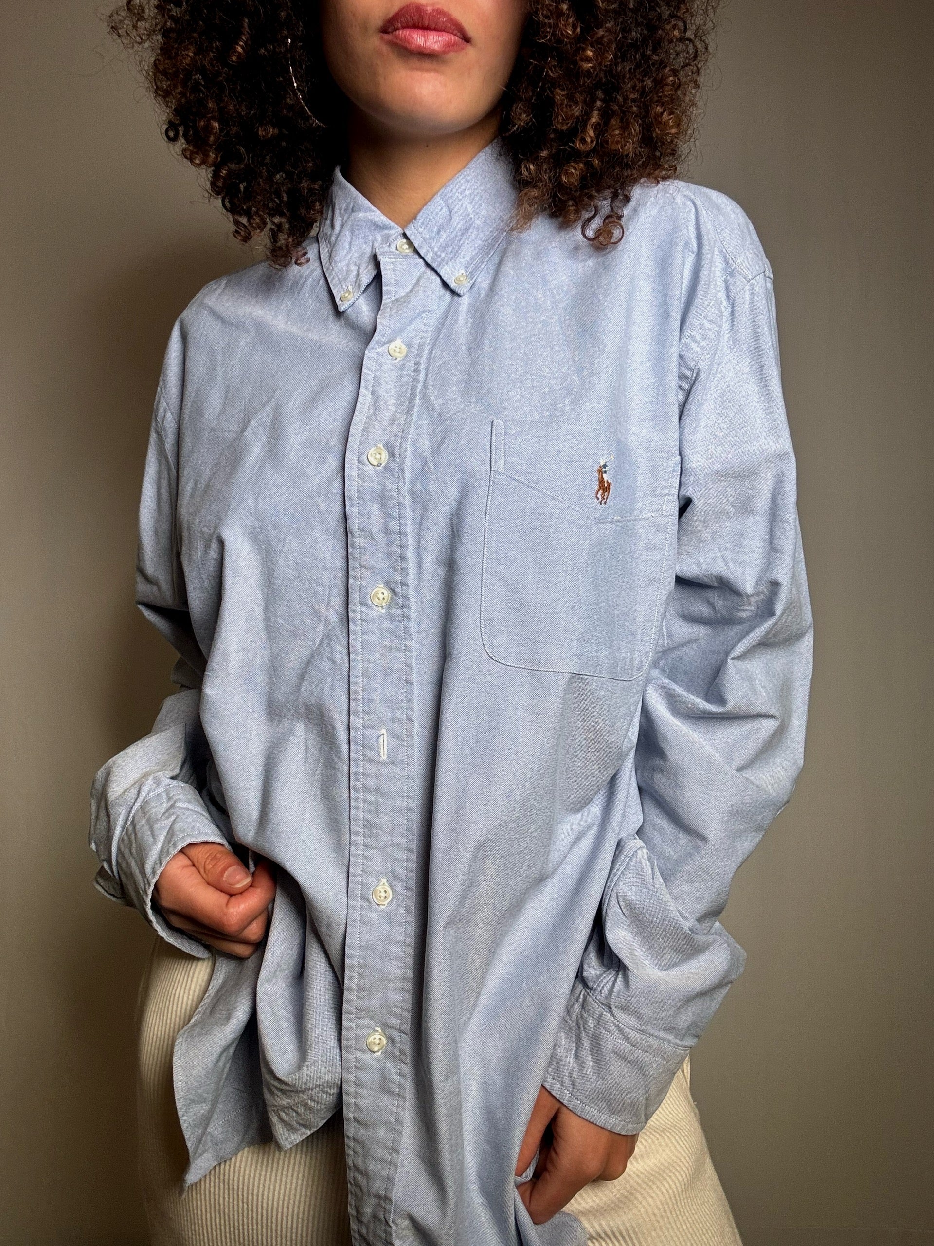 Chemise oxford bleu Ralph Lauren L vintage