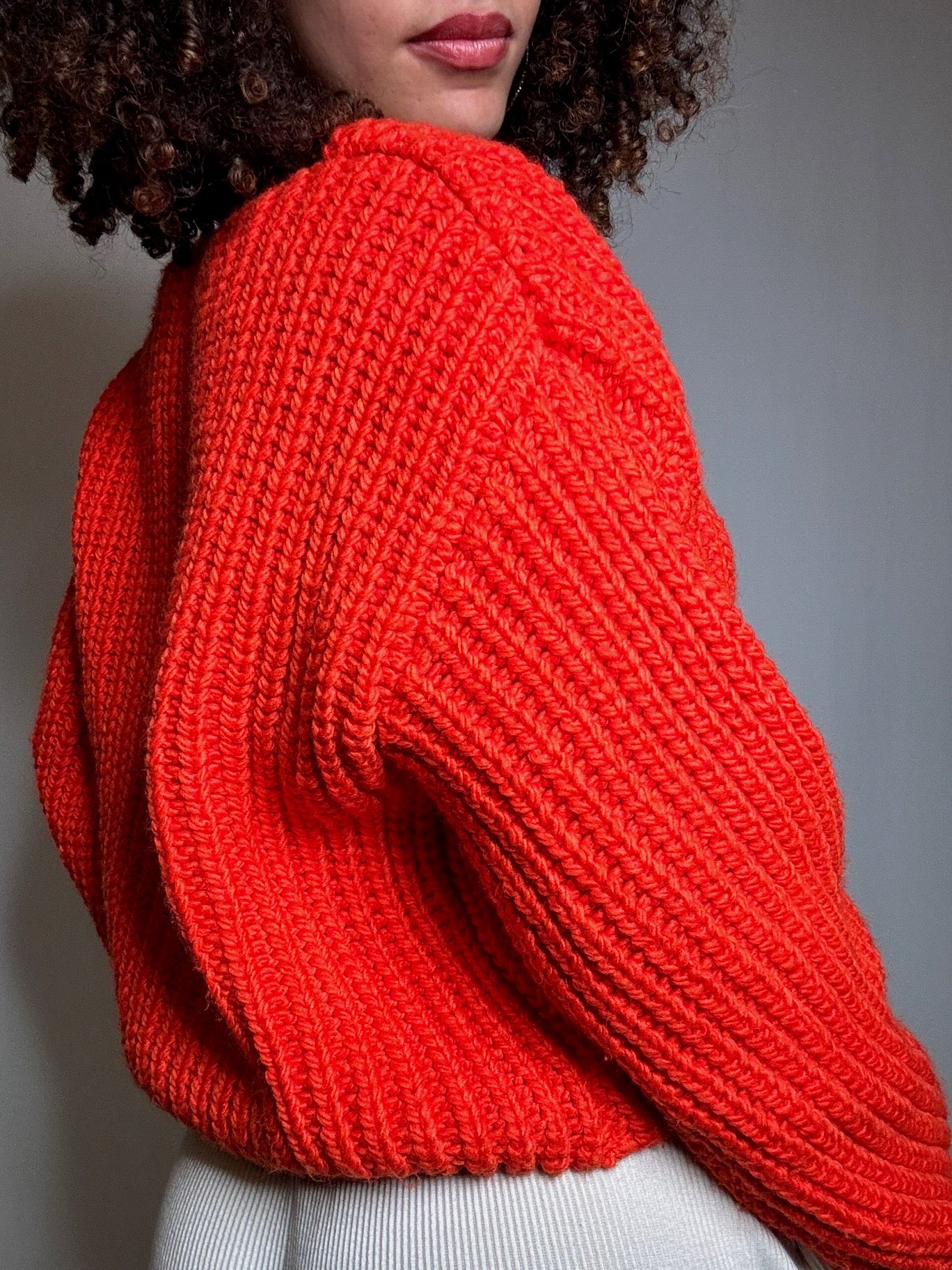 Pull crop rouge S/M vintage