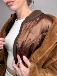 Vintage XL Braune 3-in-1 Wildlederjacke