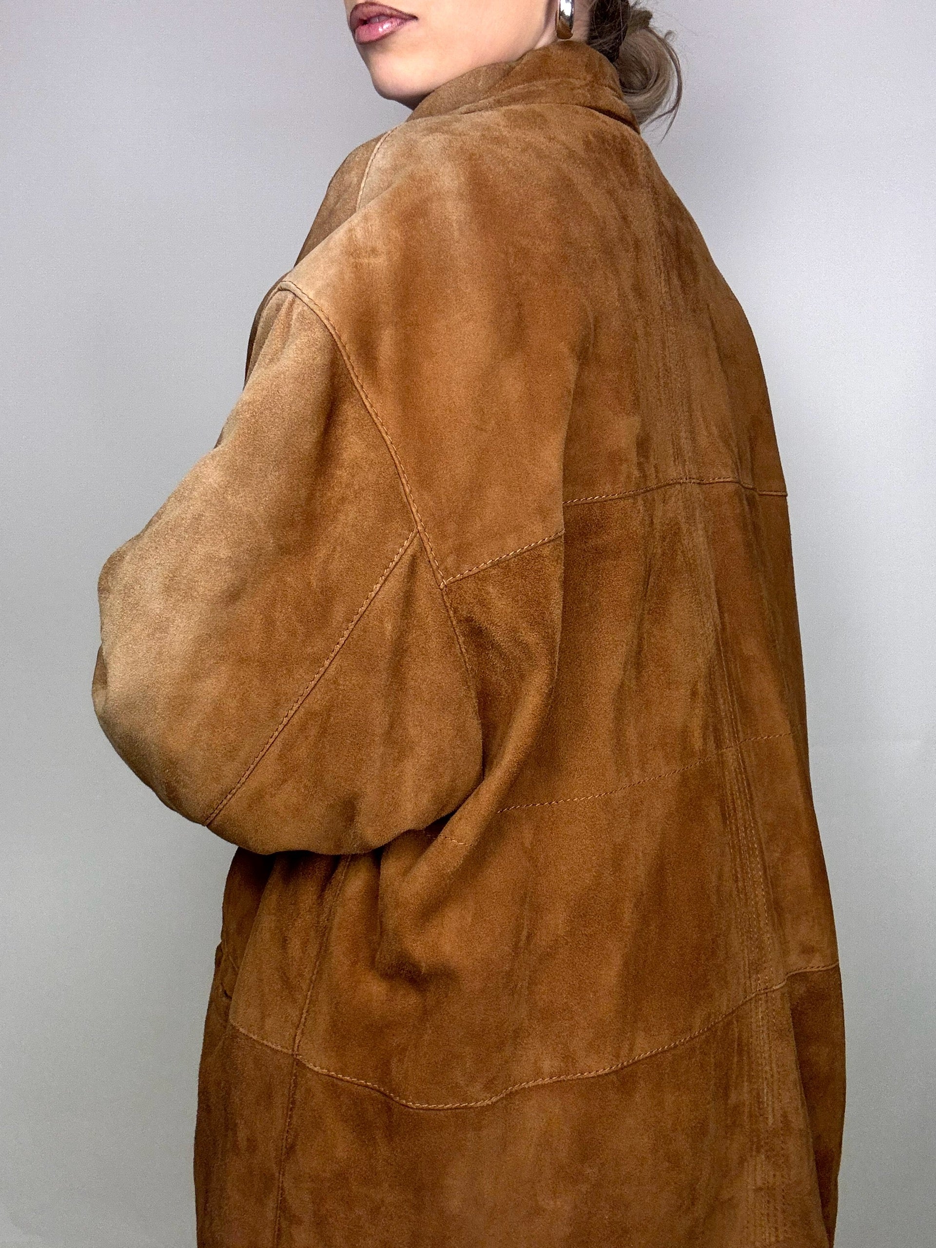 Vintage XL Braune 3-in-1 Wildlederjacke