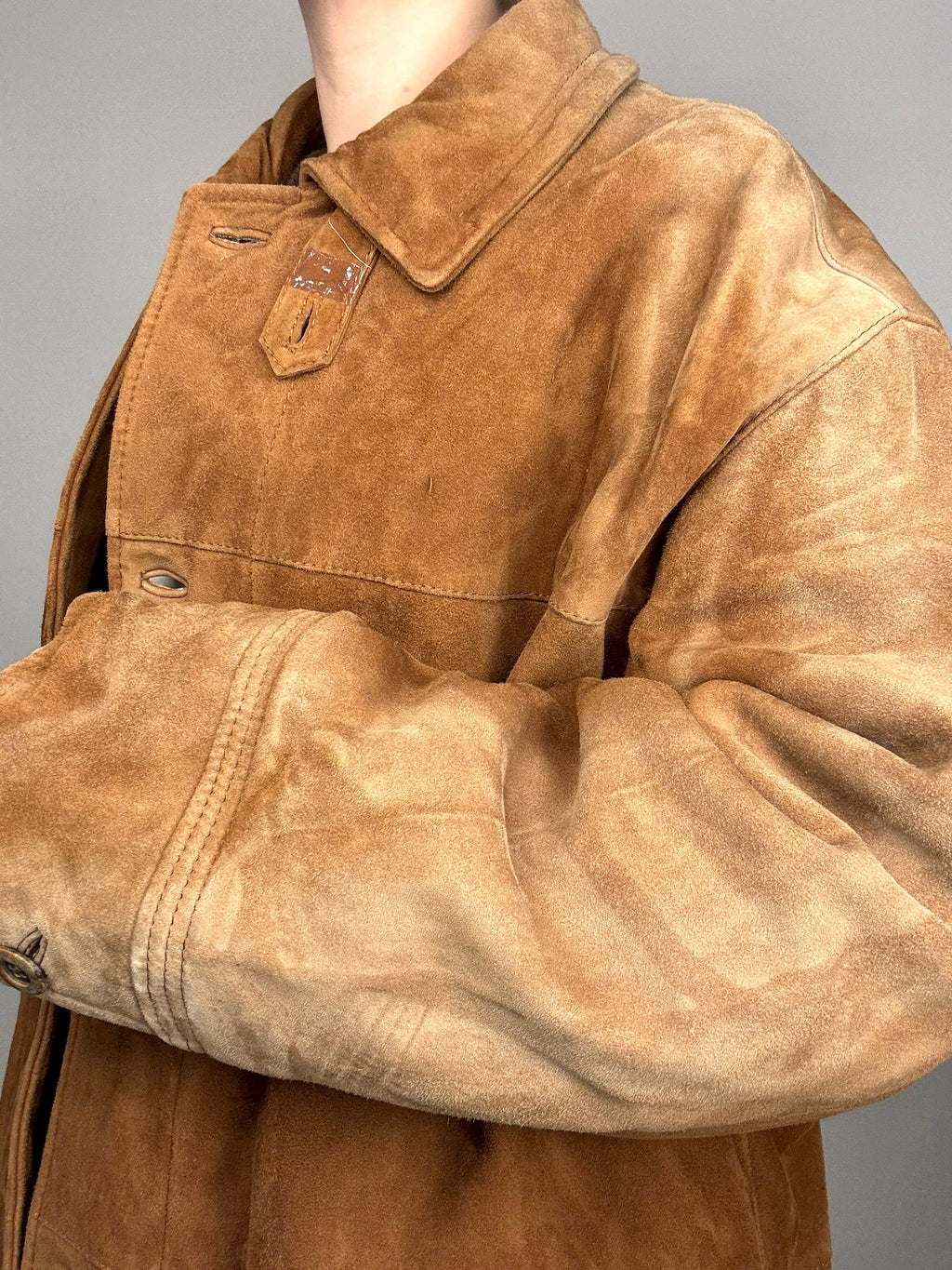 Vintage XL Braune 3-in-1 Wildlederjacke