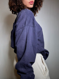 Sweat brodé marine L vintage