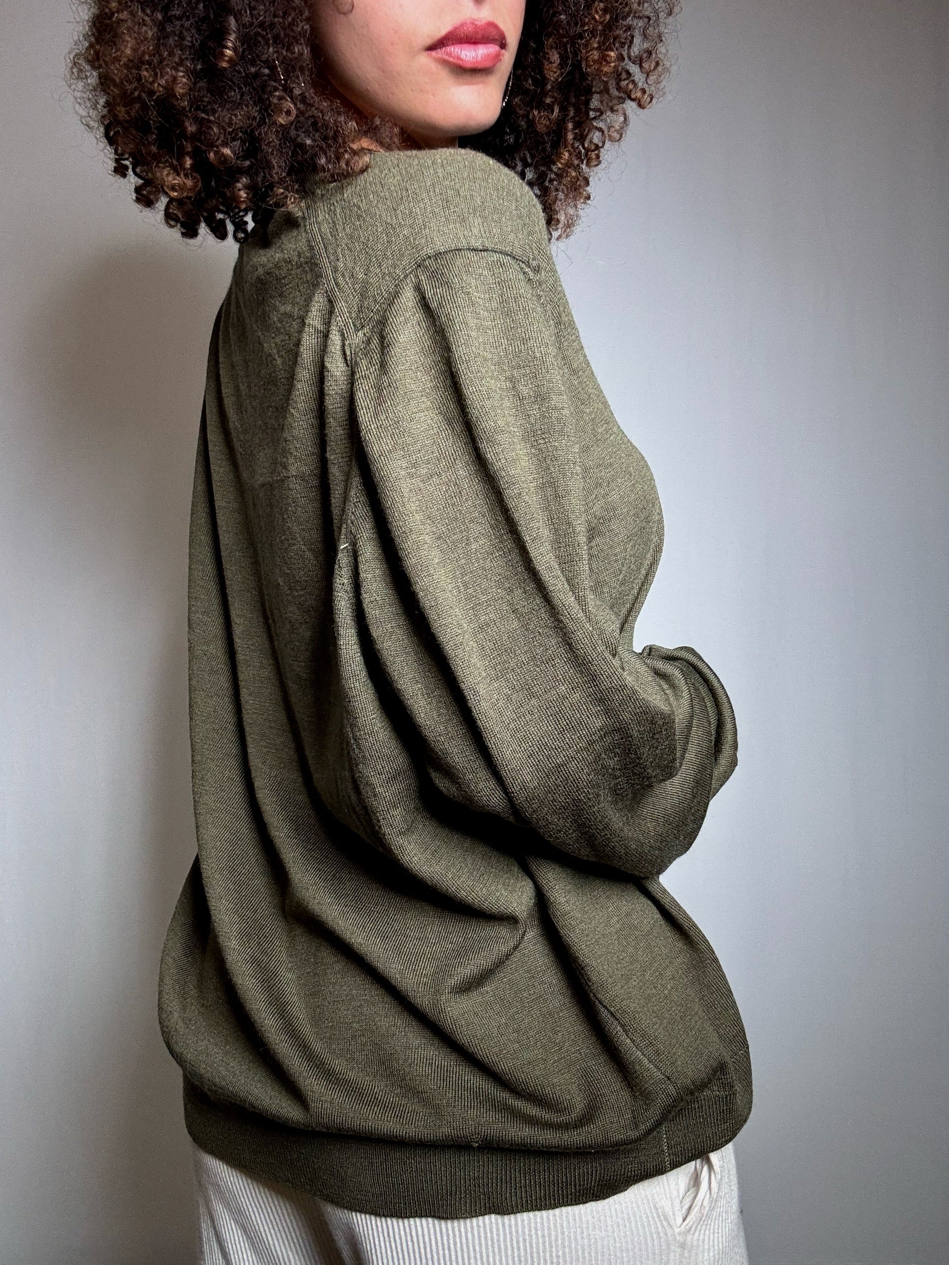 Pull kaki Lacoste L vintage